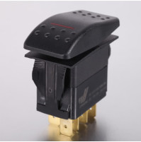 Rocker Switch without Light - 3 phase - Single Pole Single Throw SPST (On)-Off - JH-A11213BR - ASM