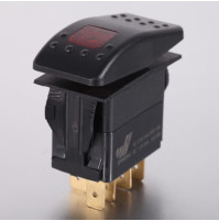 Rocker Switch with Light - 5 phase - Double Pole Single Throw DPST (ON)-OFF - JH-A12315BR - ASM