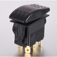 Rocker Switch without Light - 5 phase - Single Pole Double Throw SPDT On-Off-On - JH-A21532ERX - ASM