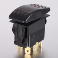 Rocker Switch without Light - 6 phase - Double Pole Double Throw DPDT On-On - JH-A22432CRX - ASM