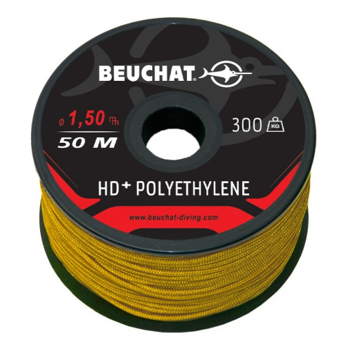 Cressi Dyneema Line with Cover 1.5mm Yellow (50m)