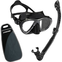 Big Eyes Evo Mask & Alpha Ultra Dry Snorkel Set - Black silicone - ST-CWDS337550 - Cressi