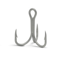 4 X-STRONG  Short Hank Treble Forged Hook - Bright Tin - Price Per piece -  3527E - Cannelle / VMC HOOKS